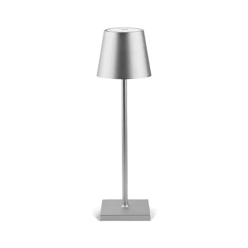 Lampada da tavolo ricaricabile dimmerabile 5 W in metallo - silver