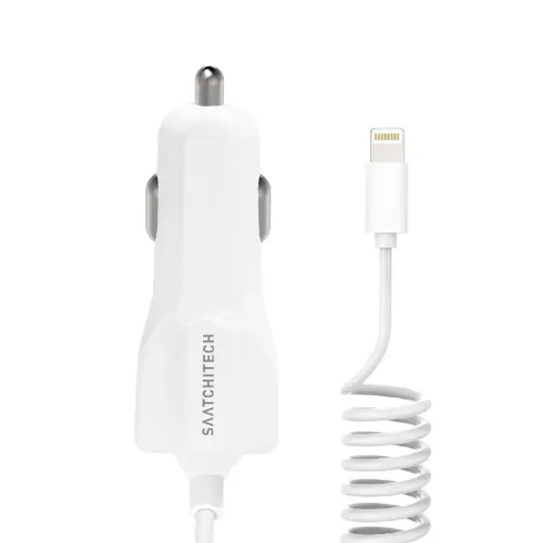 Caricatore da auto USB-A cavo spirallato Lightning