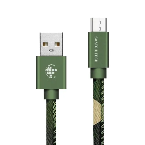 Geflochtenes Kabel aus Nylongewebe Camouflage-Druck USB-A / Micro USB Länge 1m