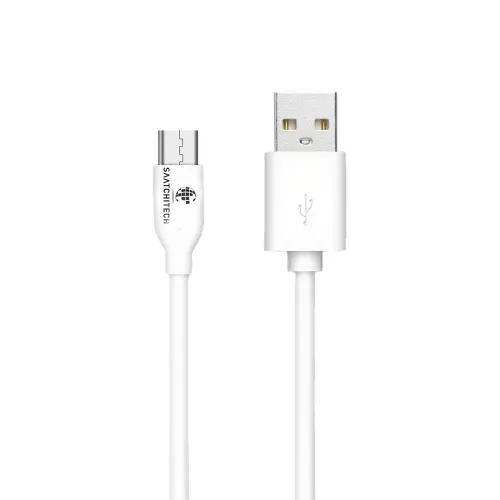 Cavo TPE USB-A / Micro USB con connettori metallici lunghezza 2 m colore bianco