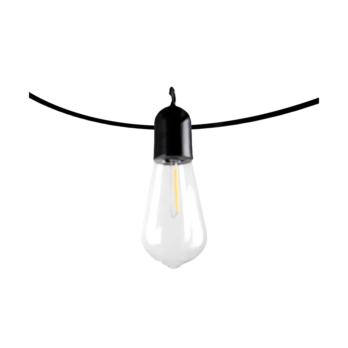 Catena luminosa a LED con 10 lampadine a luce calda lunghezza 4.5 m alimentazione con pannello solare