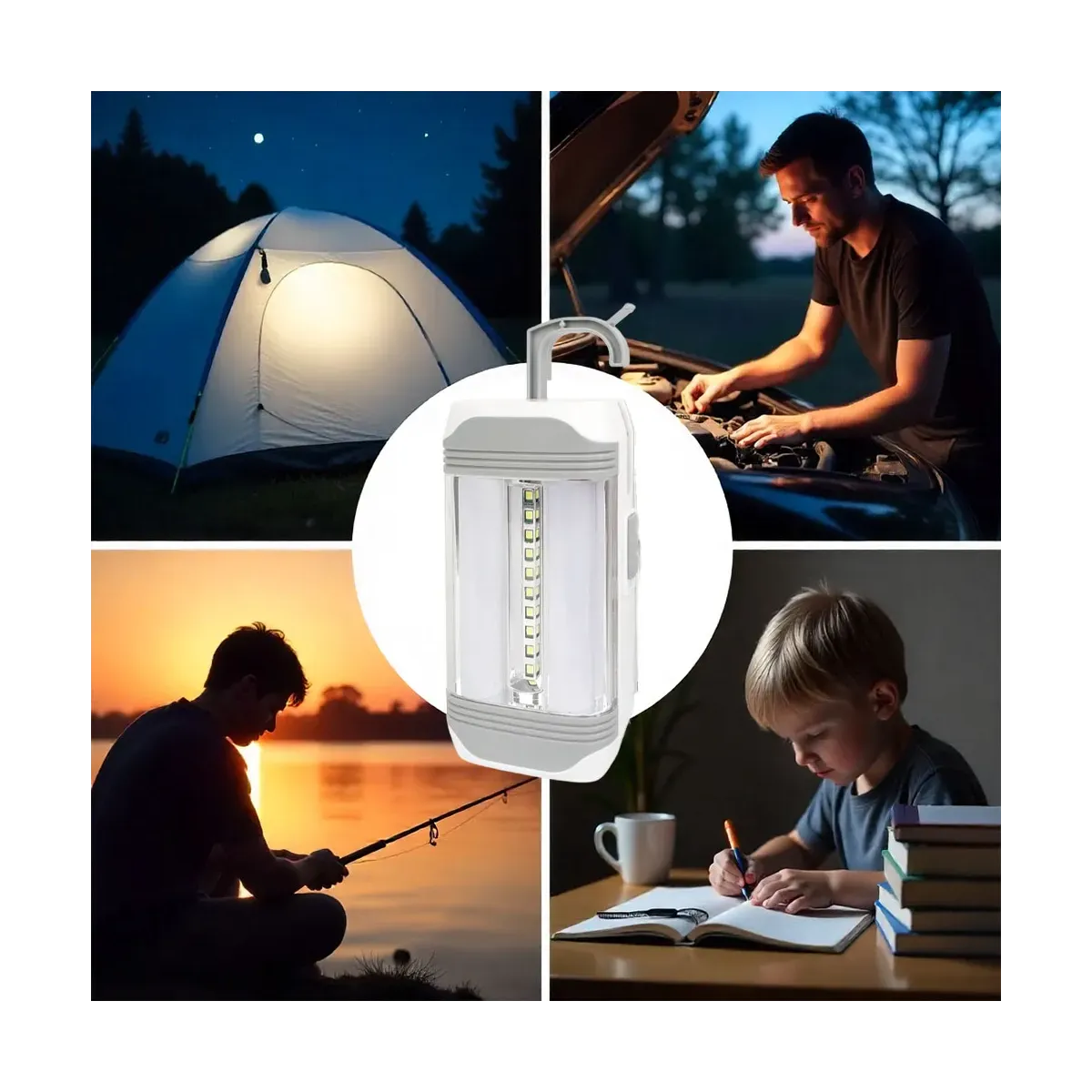 Lampada ricaricabile di emergenza con pannello solare 5.4 W