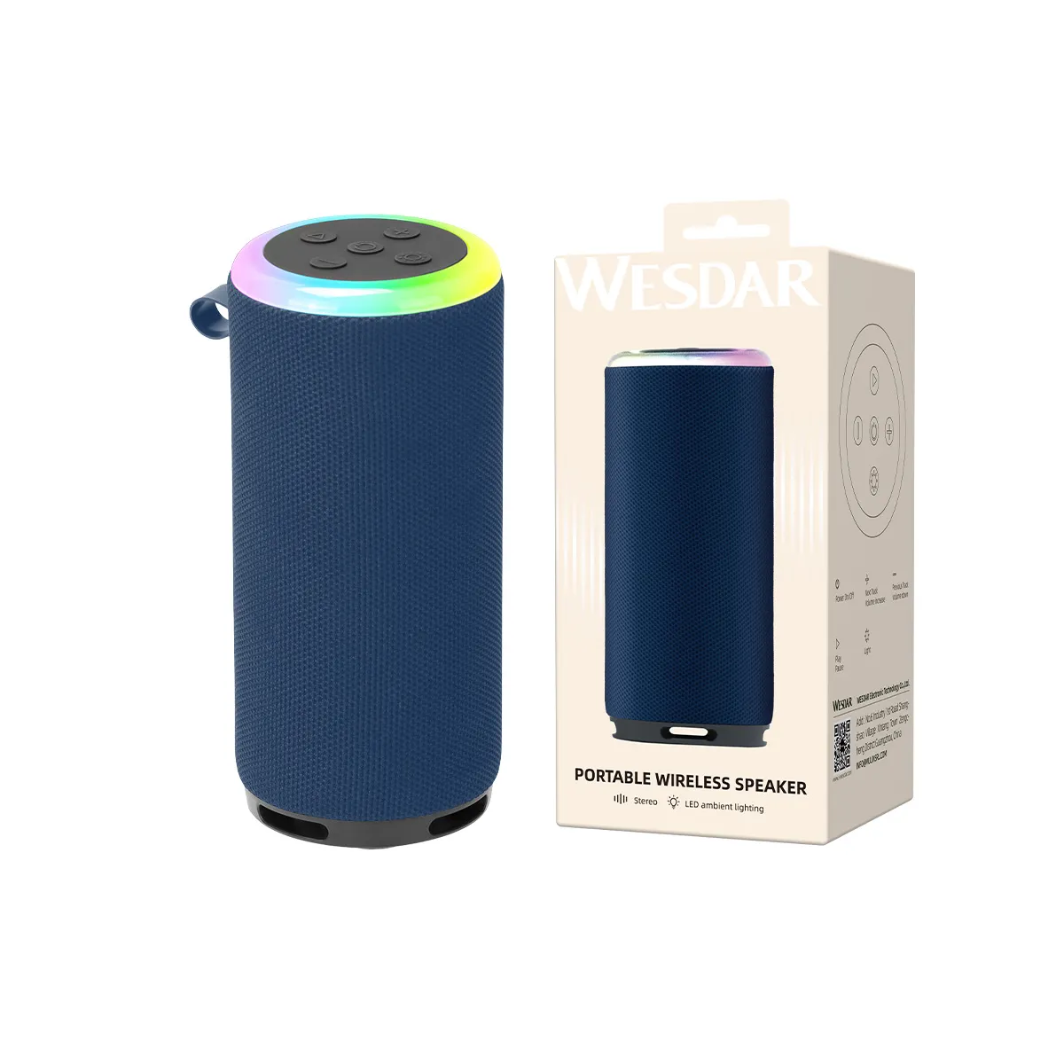 Portable Bluetooth 5.3 Speaker Wireless HiFi 5W with Type-C Charging
