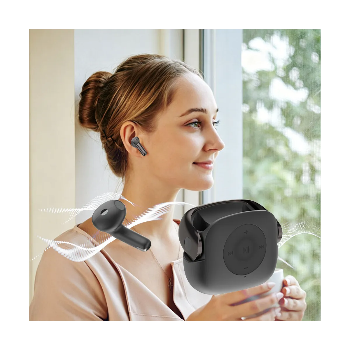 True Wireless Bluetooth 6.0 Earbuds with 400mAh Charging Case