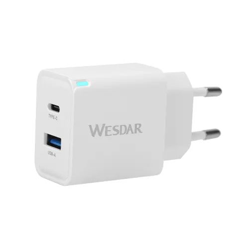 30W Type-C and USB-A Dual Port Fast Charger