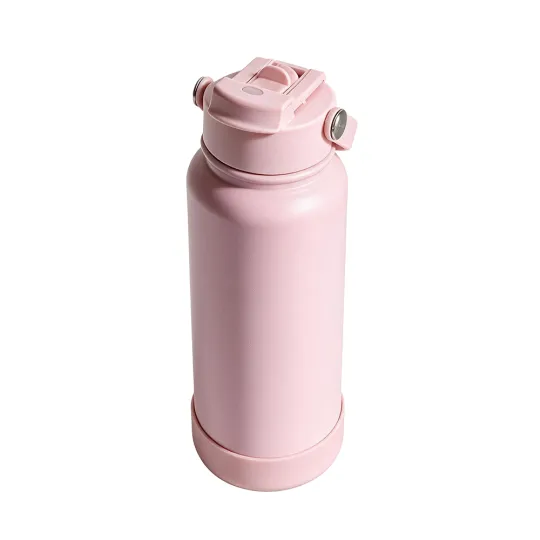 800 ml Vacuum Insulated Stainless Steel 316 Water Bottle with Straw Pink