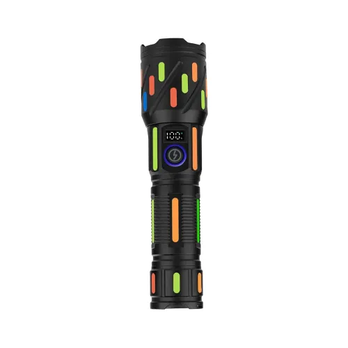 Multifunctional telescopic‑zoom flashlight made of aluminum alloy