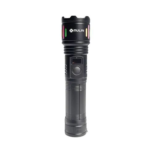 Torcia Ricaricabile USB con Zoom Telescopico, Torcia a Laser Bianco Portatile